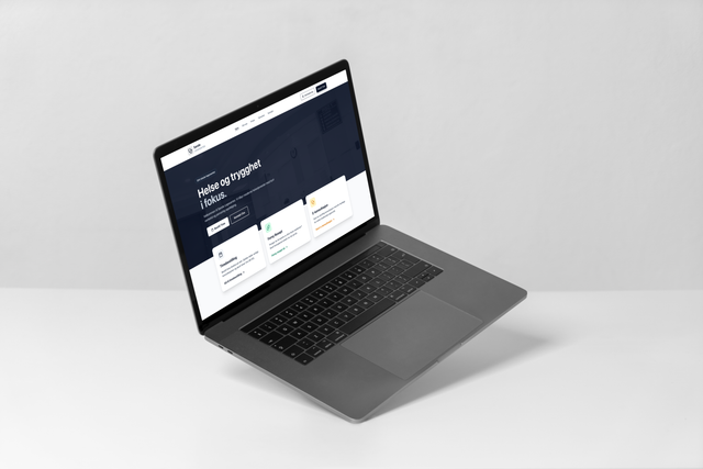 Sande Legesenter, desktop-versjon av forsiden